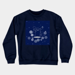 Mill, harvest, flour. Banner, illustration with dark blue color background Crewneck Sweatshirt